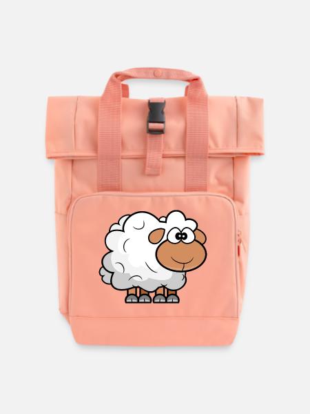 Cartoon Comic Schafe - Rolltop Rucksack mit zwei Griffen - Chintzrosa