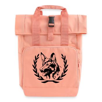 Schäferhund - Rolltop Rucksack mit zwei Griffen - Chintzrosa - Vorne