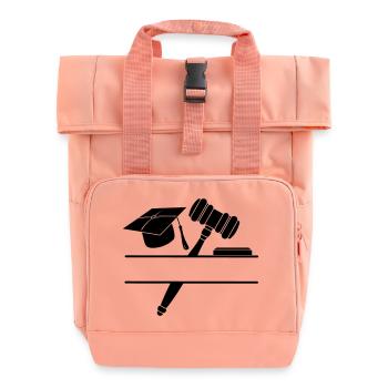 Monogramme juge avocat - Sac à dos Roll Top à deux anses - rose liberty - Devant