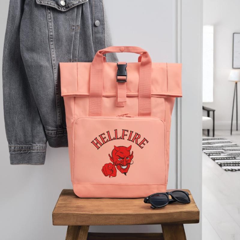 Devil, Satan, Devil, Hellfire Roll Top Backpack with Two Handles