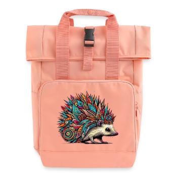Hedgehog - Roll Top Backpack with Two Handles - chintz rose - Front