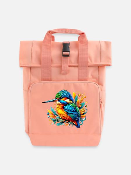 Eisvogel - Rolltop Rucksack mit zwei Griffen - Chintzrosa