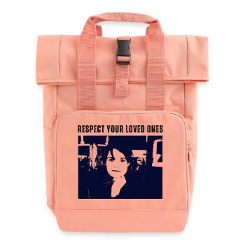 Respect your loved ones - Roll Top Backpack with Two Handles - chintz rose - Front