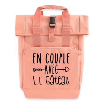 En Couple avec Gâteau, cadeau Fans de Gâteau - Sac à dos Roll Top à deux anses - rose liberty - Devant