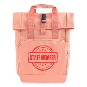 Staff Stamp - Roll Top Backpack with Two Handles - chintz rose - Front