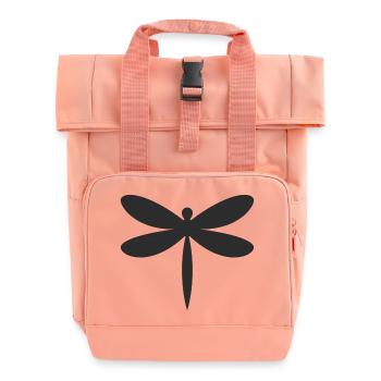 Libelle Silhouette  - Rolltop Rucksack mit zwei Griffen - Chintzrosa - Vorne