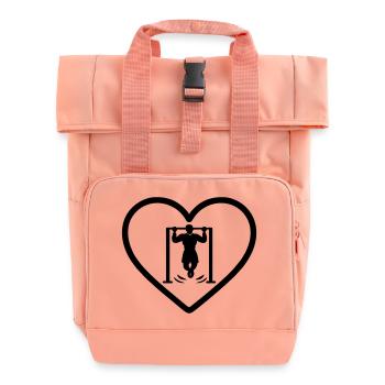 Heart Street Workout - Roll Top Backpack with Two Handles - chintz rose - Front