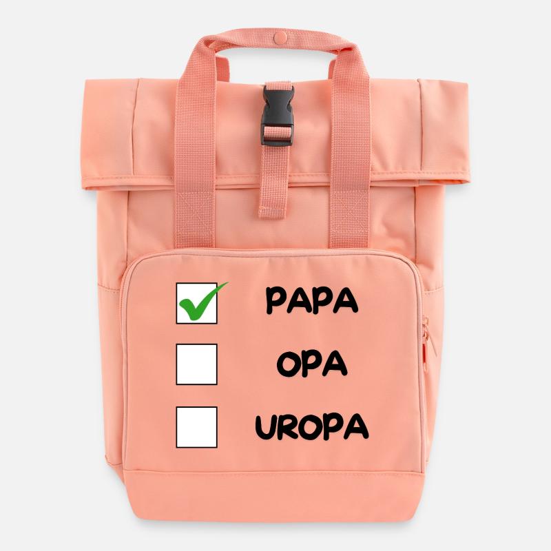 PAPA Checklist - Roll Top Backpack with Two Handles - chintz rose