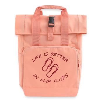 LIFE IS BETTER IN FLIP FLOPS - Roll Top Backpack with Two Handles - chintz rose - Front