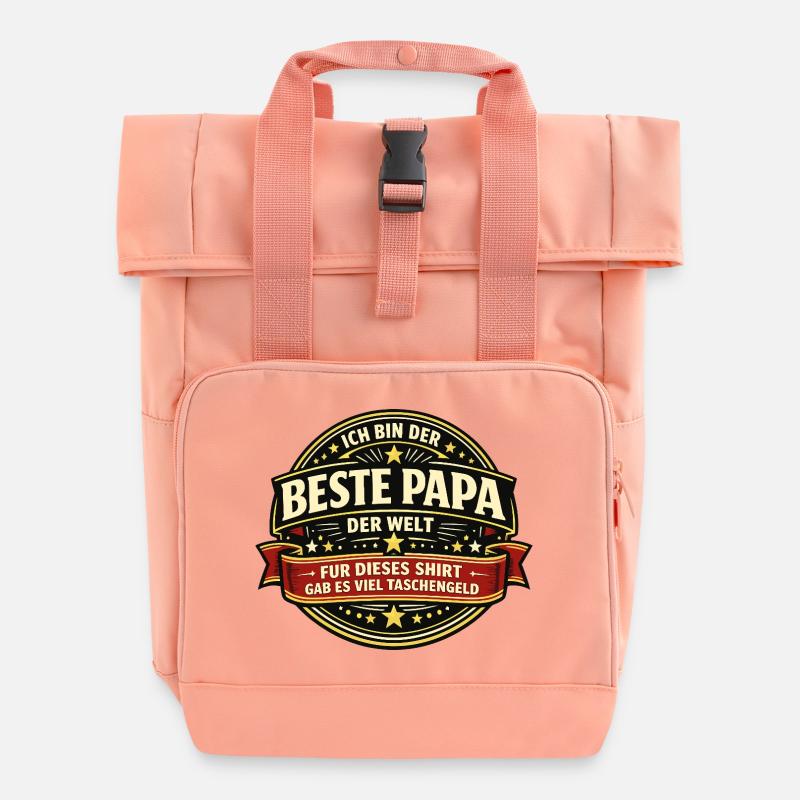 Meilleur père du monde avec de l’argent de poche en disant - Sac à dos Roll Top à deux anses - rose liberty