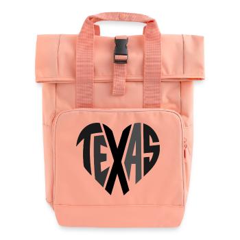 Texas Herz Typografie - Rolltop Rucksack mit zwei Griffen - Chintzrosa - Vorne