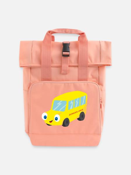 Schulbus - Rolltop Rucksack mit zwei Griffen - Chintzrosa