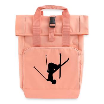 skiier winter sport - Sac à dos Roll Top à deux anses - rose liberty - Devant