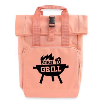 Born to Grill - Born 2 Grill - Grillshirt - Rolltop Rucksack mit zwei Griffen - Chintzrosa - Vorne