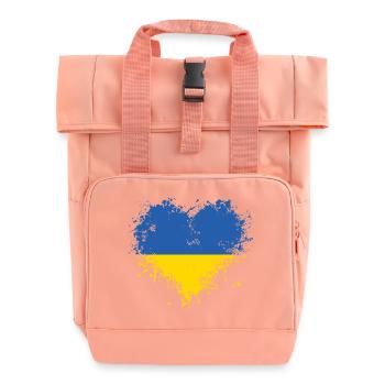 Ukrainian Heart - Roll Top Backpack with Two Handles - chintz rose - Front