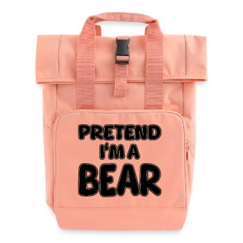 Pretend I'm a Bear - Lustiges Bären Kostüm - Rolltop Rucksack mit zwei Griffen - Chintzrosa - Vorne