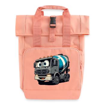 Cement Mixer Junior - Roll Top Backpack with Two Handles - chintz rose - Front