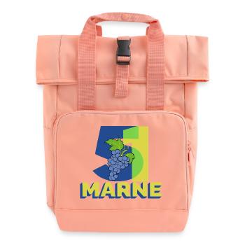 51 - Roll Top Backpack with Two Handles - chintz rose - Front
