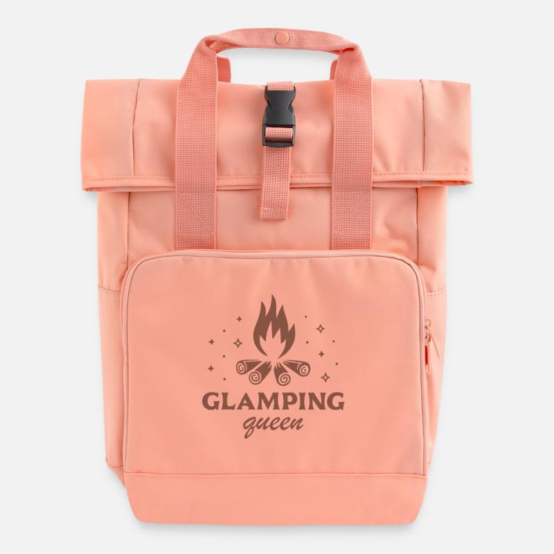 Glamping camping de luxe humour drôle campeuse - Sac à dos Roll Top à deux anses - rose liberty