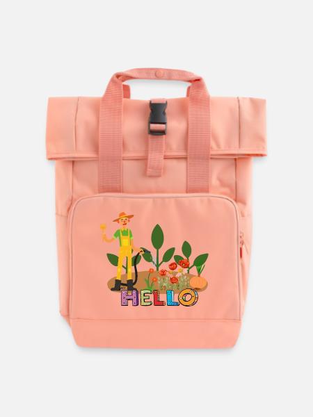 Hallo Gärtner – Gärtner und Blumen. - Rolltop Rucksack mit zwei Griffen - Chintzrosa