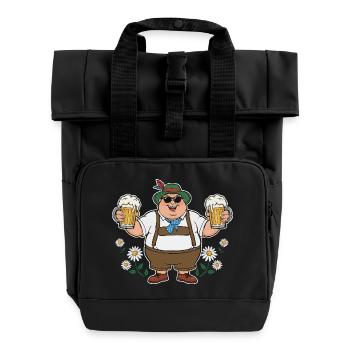 Bavarian Beer Friend Munich Mugs Lederhosen - Roll Top Backpack with Two Handles - black - Front