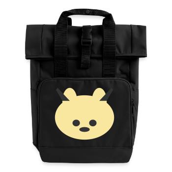 Horned Bear Cuddly Icon - Roll Top Backpack with Two Handles - black - Front