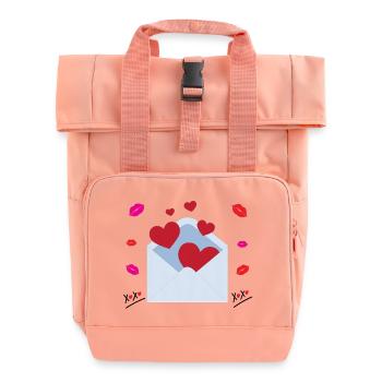 Valentinstags-Liebesumarmungen und Küsse Botschaft im Umschlag - Rolltop Rucksack mit zwei Griffen - Chintzrosa - Vorne