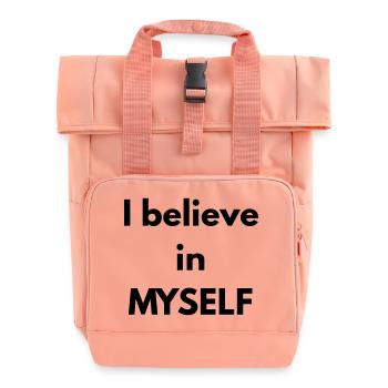 I believe in MYSELF - Roll Top Backpack with Two Handles - chintz rose - Front