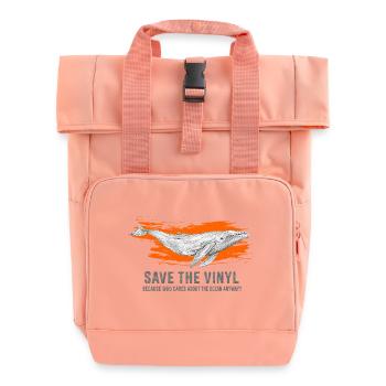 Art de sauvetage de baleines et vinyles - Sac à dos Roll Top à deux anses - rose liberty - Devant