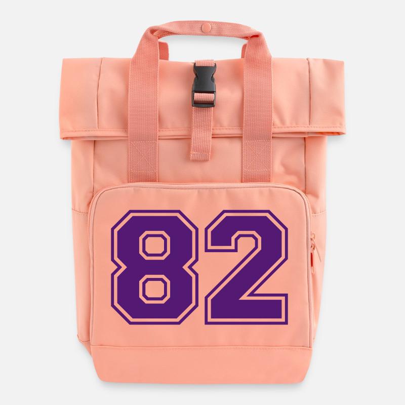 82 - Roll Top Backpack with Two Handles - chintz rose