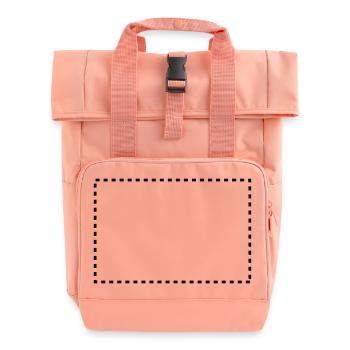 dashed_square_1c - Roll Top Backpack with Two Handles - chintz rose - Front