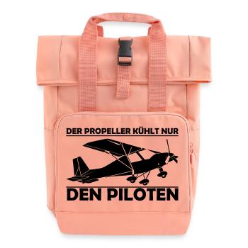 C42 Ultraleichtflugzeug Geschenk - Rolltop Rucksack mit zwei Griffen - Chintzrosa - Vorne