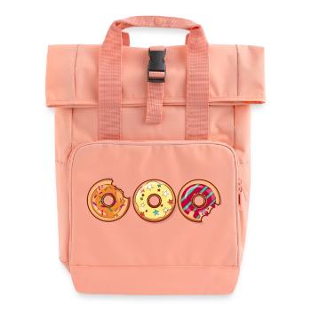 Donut Muffin Cool Cake Picture Colorful Gift Idea - Roll Top Backpack with Two Handles - chintz rose - Front