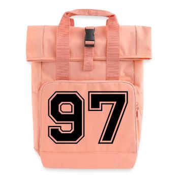 97 - Roll Top Backpack with Two Handles - chintz rose - Front