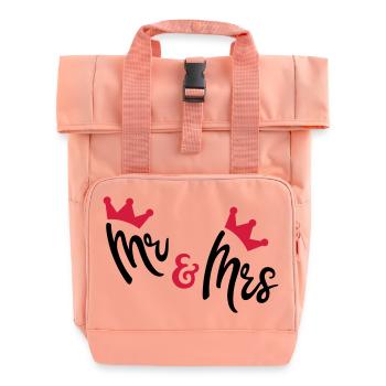 wedding - Roll Top Backpack with Two Handles - chintz rose - Front
