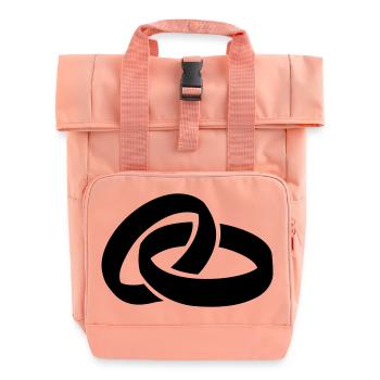 Rings Wedding - Roll Top Backpack with Two Handles - chintz rose - Front