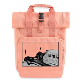 Tante Ju 52 (Junkers Ju) aircraft - Roll Top Backpack with Two Handles - chintz rose - Front