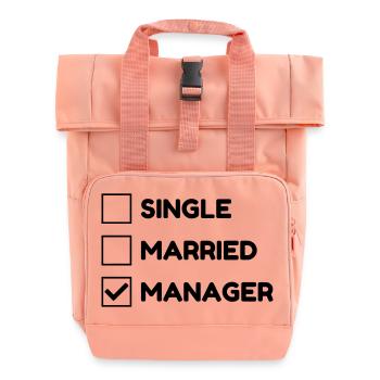 Manager / Chef / Arbeit / Job - Rolltop Rucksack mit zwei Griffen - Chintzrosa - Vorne