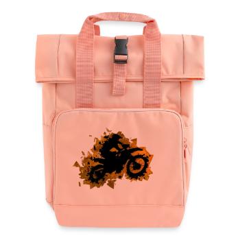 Motorcross Braun - Rolltop Rucksack mit zwei Griffen - Chintzrosa - Vorne