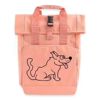 Dear dog sticks out his tongue happily - Roll Top Backpack with Two Handles - chintz rose - Front