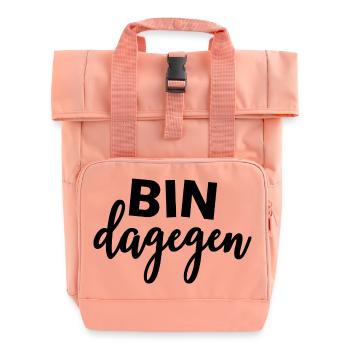 BIN DAGEGEN - Nein - Statement - Rolltop Rucksack mit zwei Griffen - Chintzrosa - Vorne