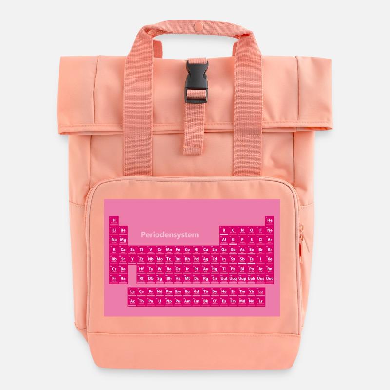 Periodic Table Poster Pink - Roll Top Backpack with Two Handles - chintz rose