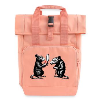 Rat Noir Mirror Duel - Roll Top Backpack with Two Handles - chintz rose - Front