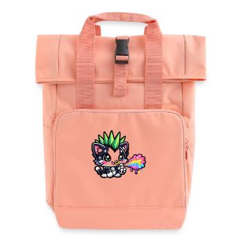 Punk Kitten Neon Spray Paints - Roll Top Backpack with Two Handles - chintz rose - Front