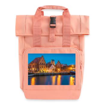 Wismar in the evening - Roll Top Backpack with Two Handles - chintz rose - Front