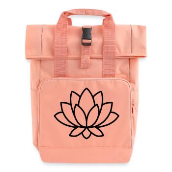 Minimalistische Lotusblüte - Rolltop Rucksack mit zwei Griffen - Chintzrosa - Vorne