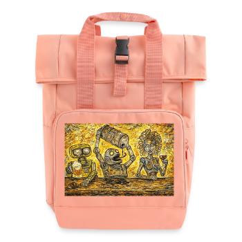 Bar of lost screws - Roll Top Backpack with Two Handles - chintz rose - Front