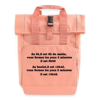 phrase d'humour - Sac à dos Roll Top à deux anses - rose liberty - Devant