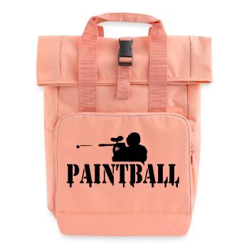 Paintball Logo modern - Rolltop Rucksack mit zwei Griffen - Chintzrosa - Vorne