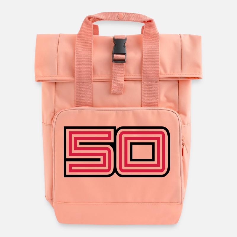 50_style_design - Roll Top Backpack with Two Handles - chintz rose